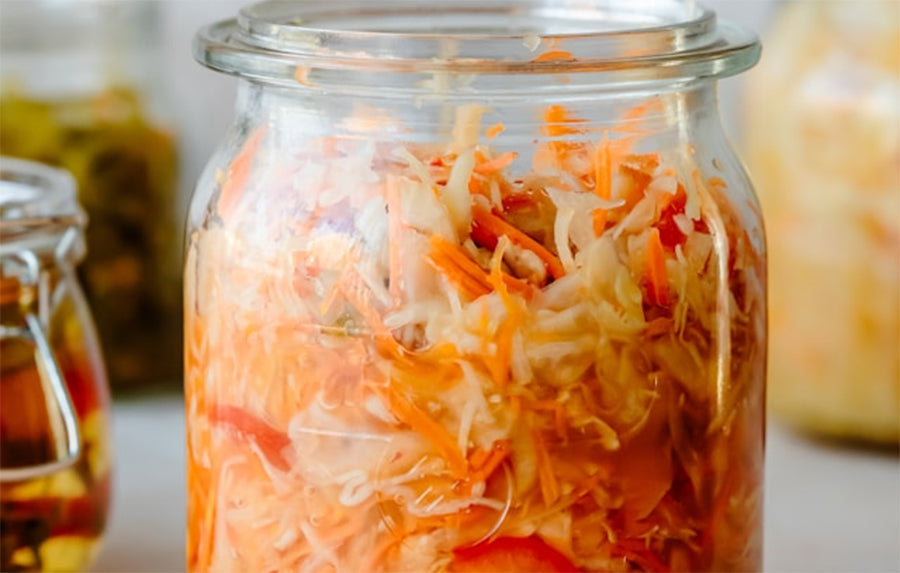 Jar filled with sauerkraut,Monika Grabkowska For Unsplash+