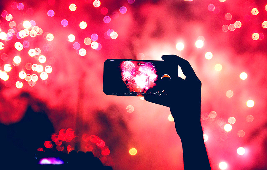 Taking Fireworks Selfie on New Year's Eve