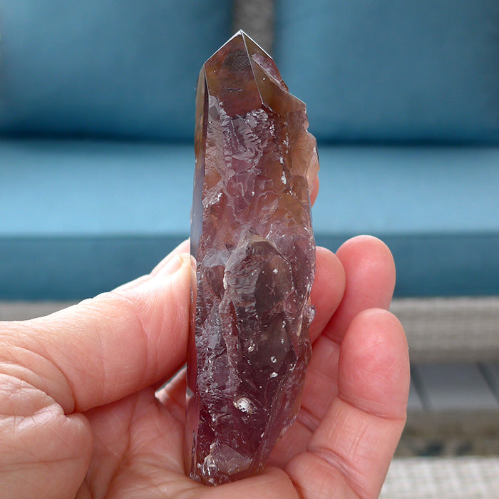 Semi Polished Translucent Rainbow Ametrine Wand by Lawrence Stoller