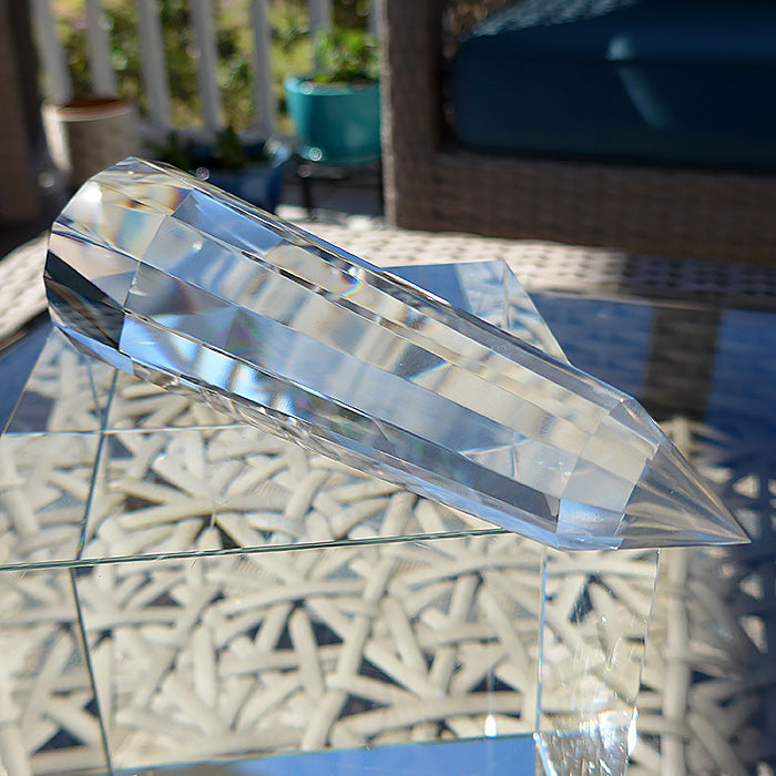 13 Facet Angel Hair Rutile Himalayan Quartz Vogel Wand by David Zhuang