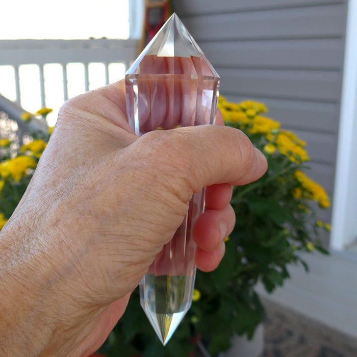 13 Facet Angel Hair Rutile Himalayan Quartz Vogel Wand by David Zhuang