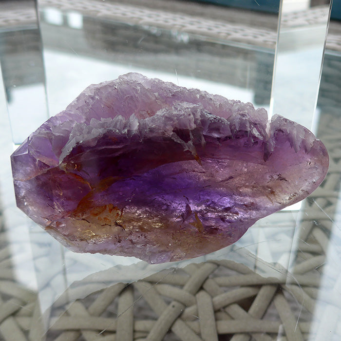 Semi-Polished Bolivian Rainbow Ametrine Arrowhead Meditation Stone by Lawrence Stoller