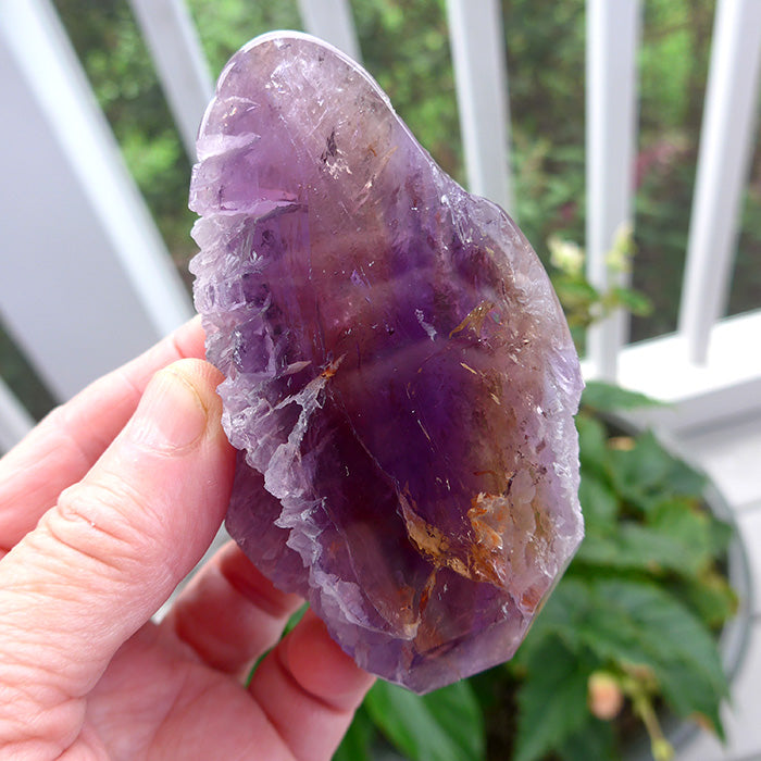 Semi-Polished Bolivian Rainbow Ametrine Arrowhead Meditation Stone by Lawrence Stoller