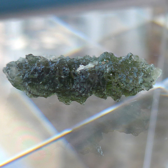 Translucent AAA Besednice Moldavite Leaf Specimen