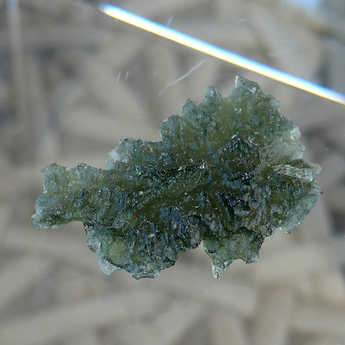 Translucent AAA Besednice Moldavite Leaf Specimen