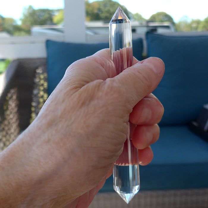 Slender 24 Facet Himalayan Quartz Vogel Wand by David Zhuang
