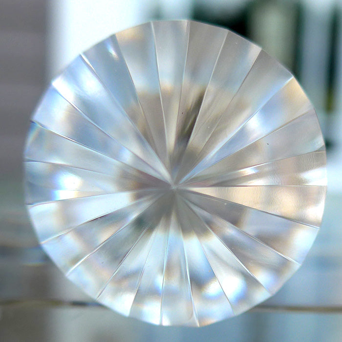 24 Sided Clear Himalayan Quartz Vogel Wand with Blue Rutile Cloud by David Zhuang