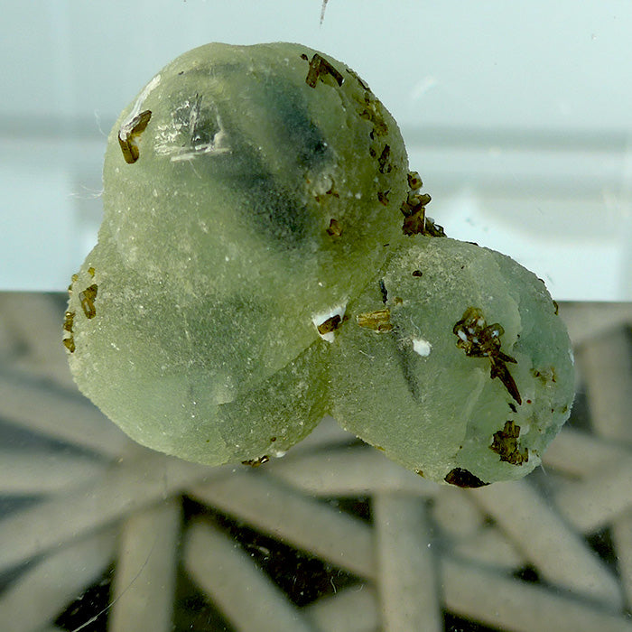 Triple Globe Prehnite Specimen with Epidote Rods