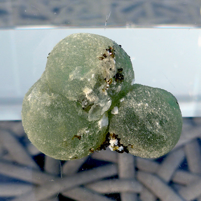 Triple Globe Prehnite Specimen with Epidote Rods