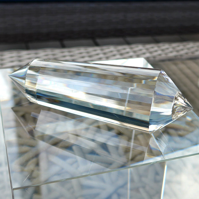 Compact 36 Facet Clear Himalayan Phantom Quartz Vogel Wand by David Zhuang