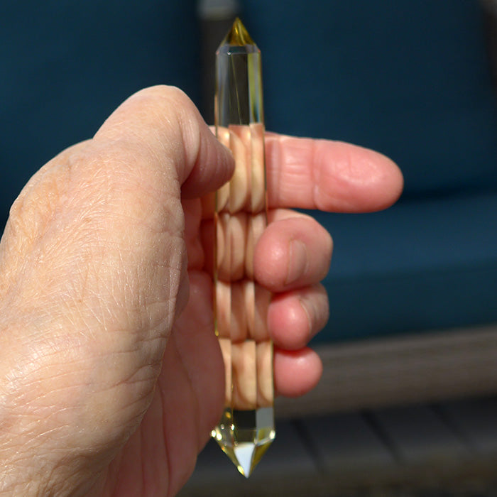 Slim Octagonal Tibetan Citrine Vogel Wand by David Zhuang