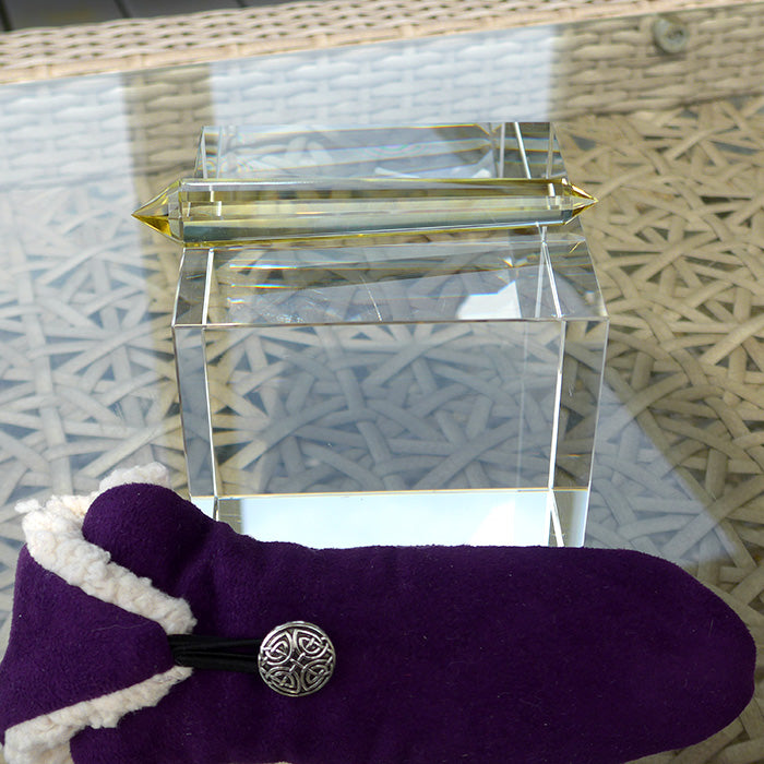 Slim Octagonal Tibetan Citrine Vogel Wand by David Zhuang