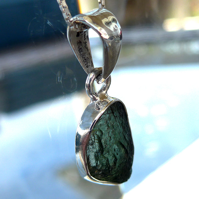Translucent Freeform Moldavite Pendant