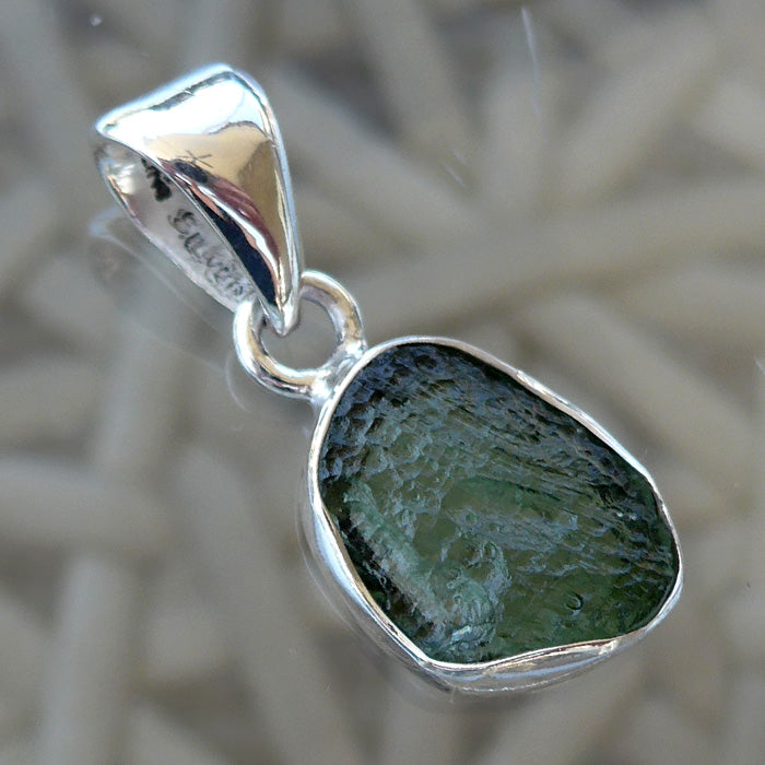 Translucent Freeform Moldavite Pendant