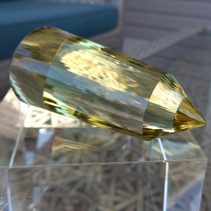 Jumbo 48 Facet Citrine Vogel Wand with Chevron Zones