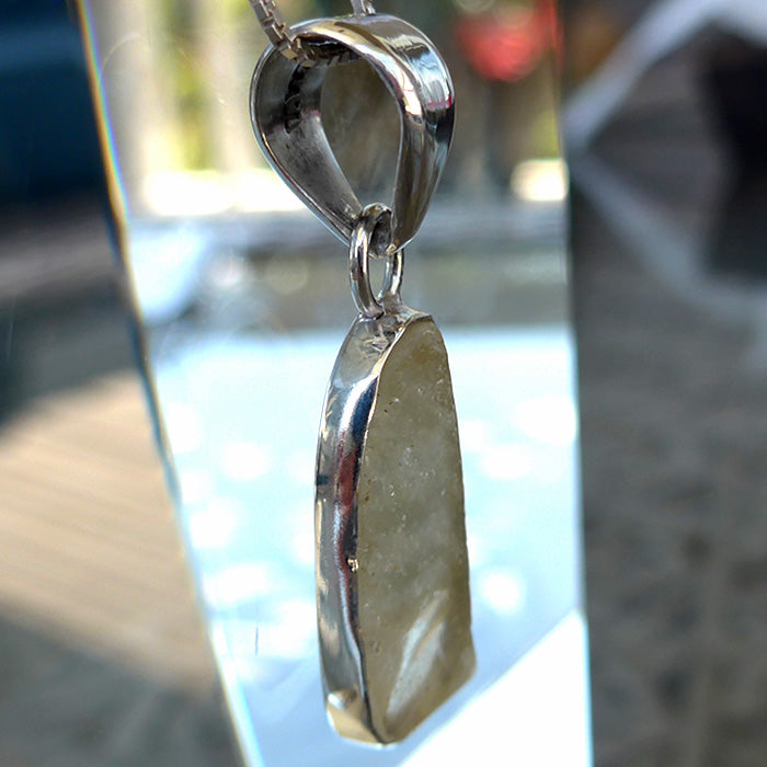 Freeform Translucent Libyan Desert Glass Pendant