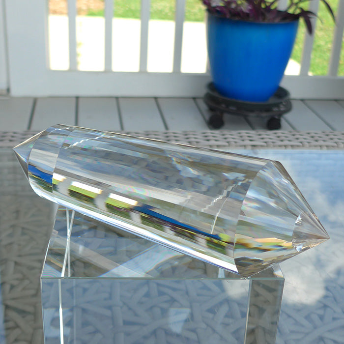 DEEP DISCOUNT: Sparkling 64 Facet Himalayan Quartz Vogel Wand by David Zhuang
