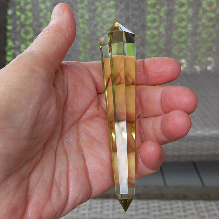 Luminous Zoned Octagonal Himalayan Citrine Vogel Wand by David Zhuang