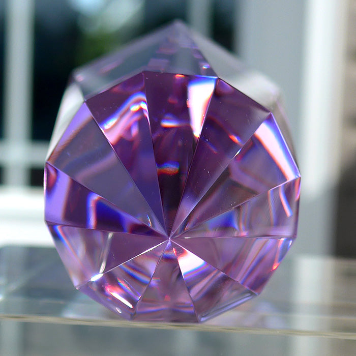 6/12 Sided Trichroic Lavender Quartz Vogel Wand by Kings Amao