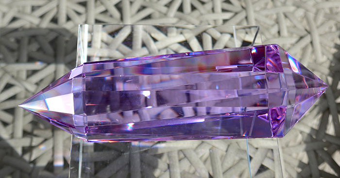 6/12 Sided Trichroic Lavender Quartz Vogel Wand by Kings Amao