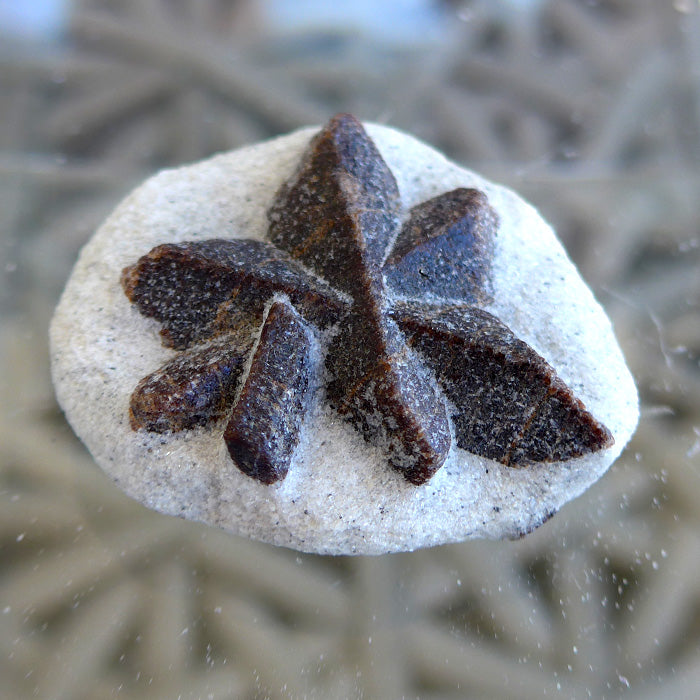 Seven Armed Glittering Staurolite Cross