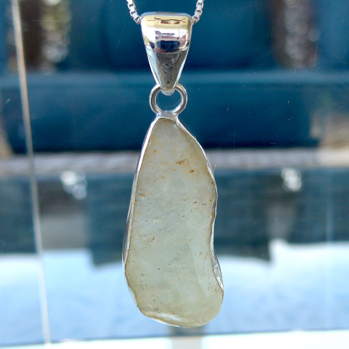 Large Long Libyan Desert Glass Freeform Pendant
