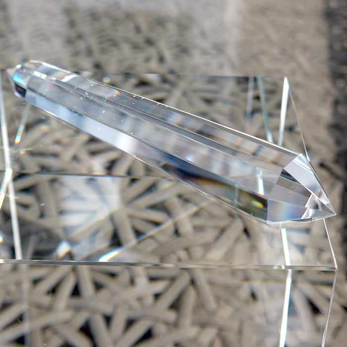 Long Slender Octagonal Himalayan Quartz Vogel Wand by David Zhuang