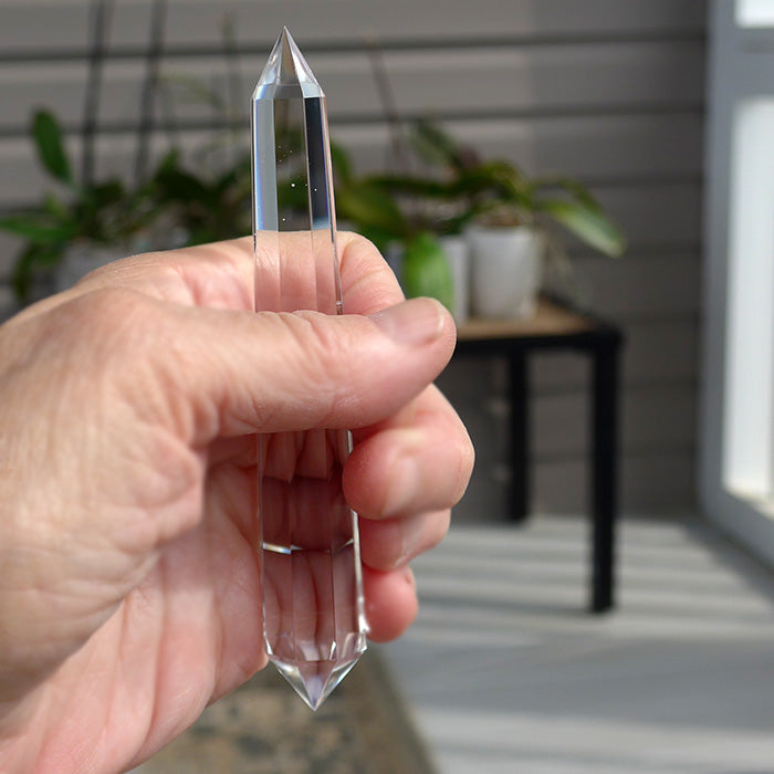 Long Slender Octagonal Himalayan Quartz Vogel Wand by David Zhuang