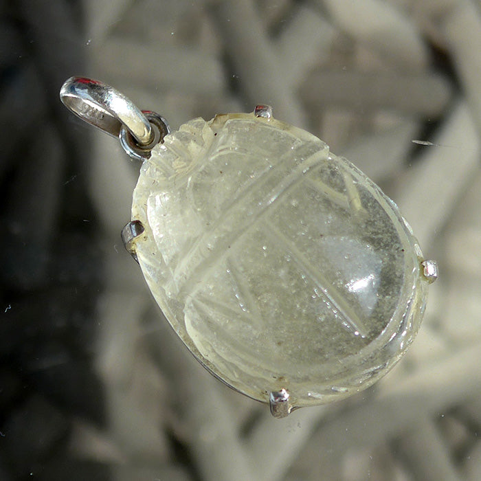 Large Tut-Inspired Libyan Desert Glass Scarab Pendant