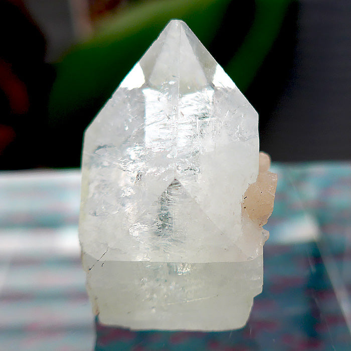 Gemmy Apophyllite Pyramid with Stilbite