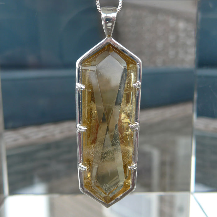 Jumbo Zambian Citrine Infinite Energy Pendant Wand by Kings Amao