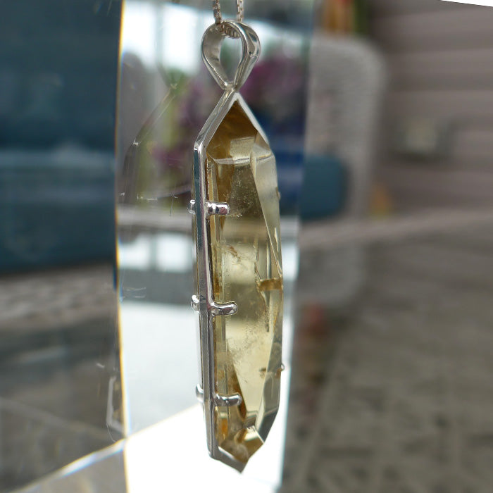 Jumbo Zambian Citrine Infinite Energy Pendant Wand by Kings Amao