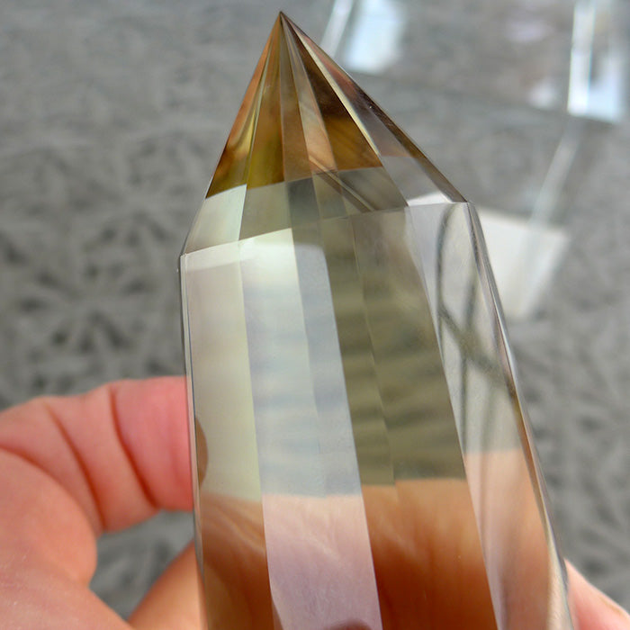 Ultra Clear 12 Sided Citrine Vogel Wand with Dark Zones