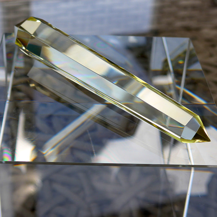 Slim Heptagonal Himalayan Citrine Vogel Wand by David Zhuang