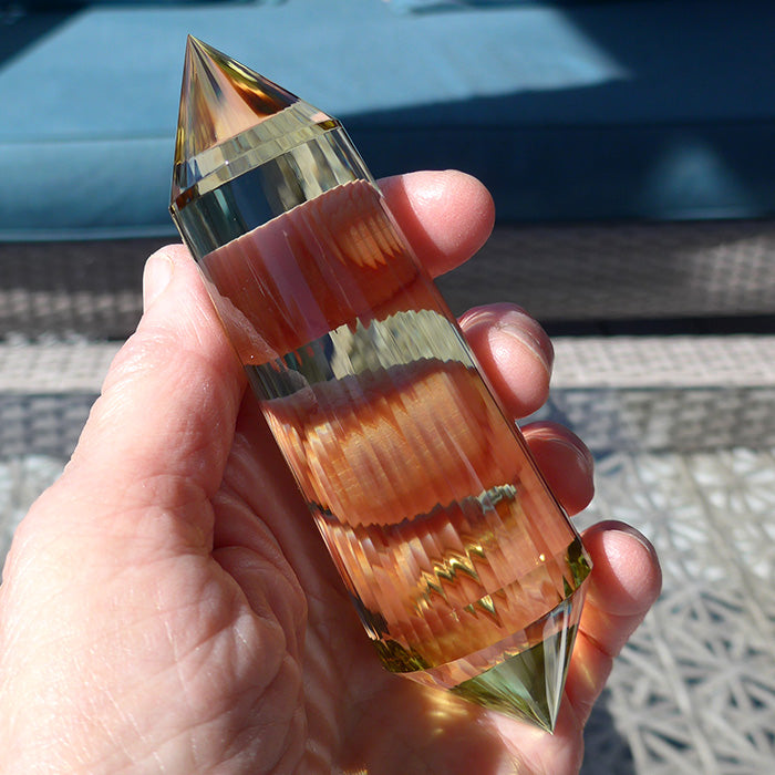 DOUBLE DISCOUNT: Sweet 48 Sided Himalayan Citrine Vogel Wand by David Zhuang