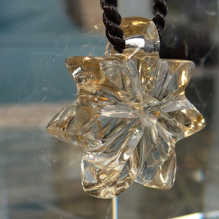 Golden Citrine Flower of Isis Pendant by Lawrence Stoller