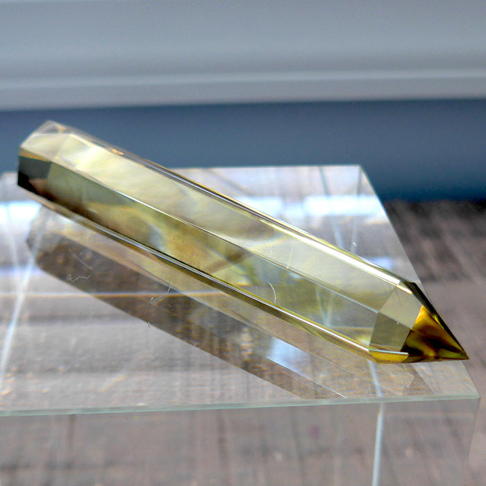 Slim Heptagonal Himalayan Phantom Citrine Vogel Wand by David Zhuang