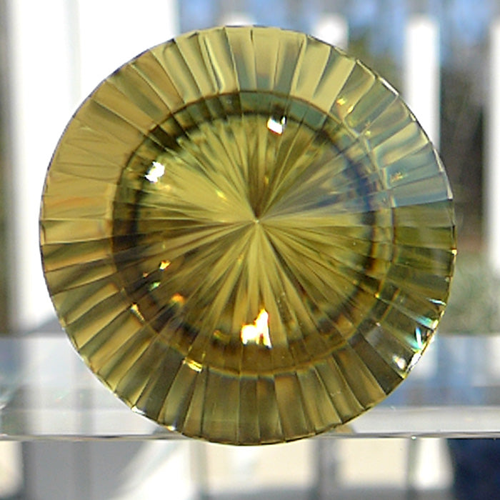 DOUBLE PRICE DROP: Fat 48 Facet Tibetan Citrine Vogel Wand by David Zhuang with Dark Zoning