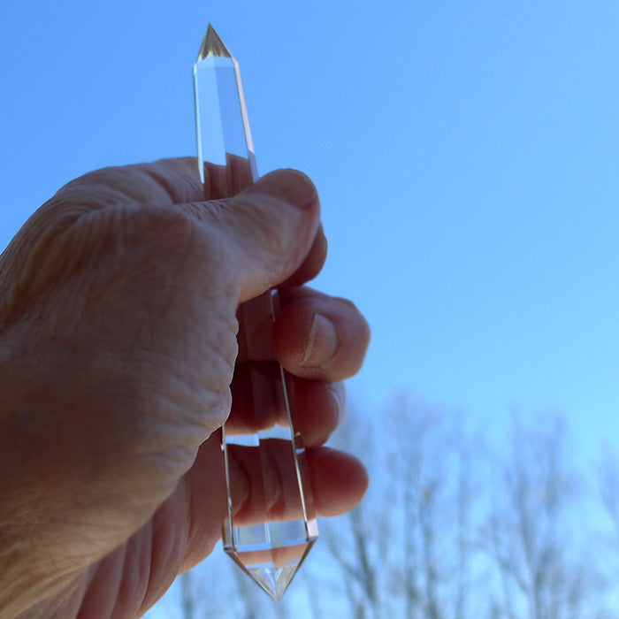 Elegant Heptagonal Himalayan Quartz Vogel Wand by David Zhuang