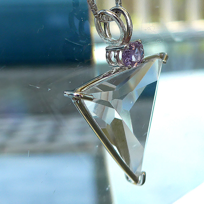 Clear Angelic Star with Sideways Violet Spinel Oval