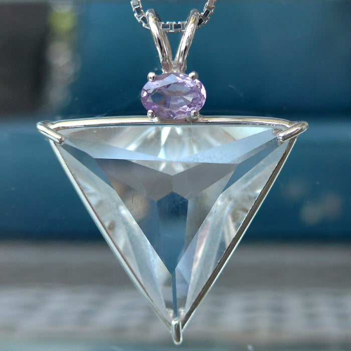 Clear Angelic Star with Sideways Violet Spinel Oval