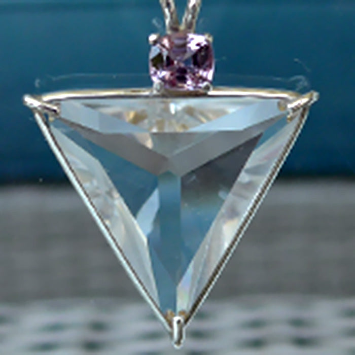 Clear Quartz Angelic Star Pendant with Violet Spinel