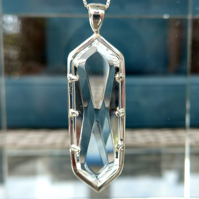 Clear Lemurian Quartz Infinite Energy Pendant Wand by Kings Amao