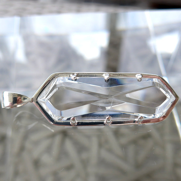 Clear Lemurian Quartz Infinite Energy Pendant Wand by Kings Amao