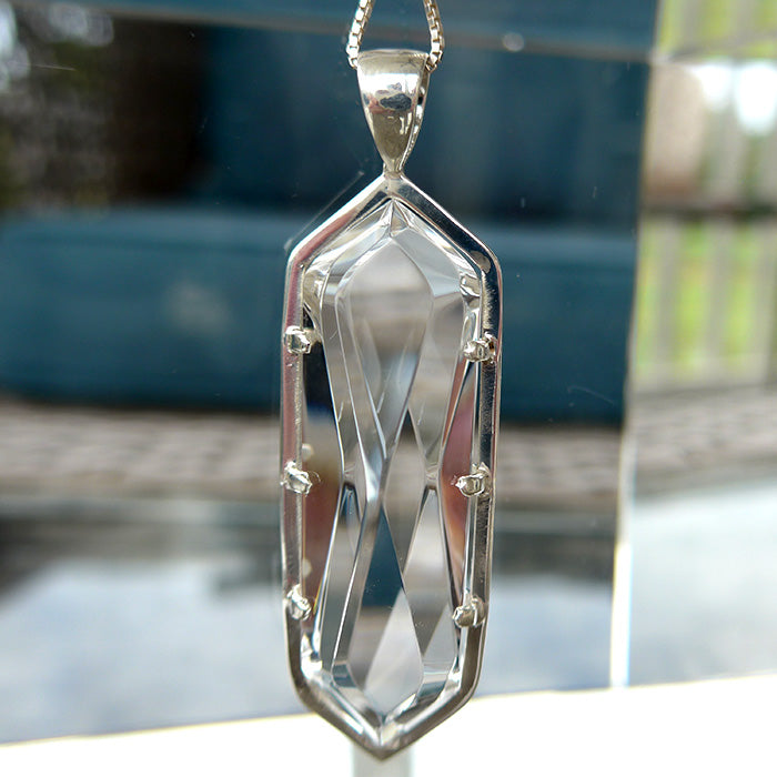 Clear Lemurian Quartz Infinite Energy Pendant Wand by Kings Amao