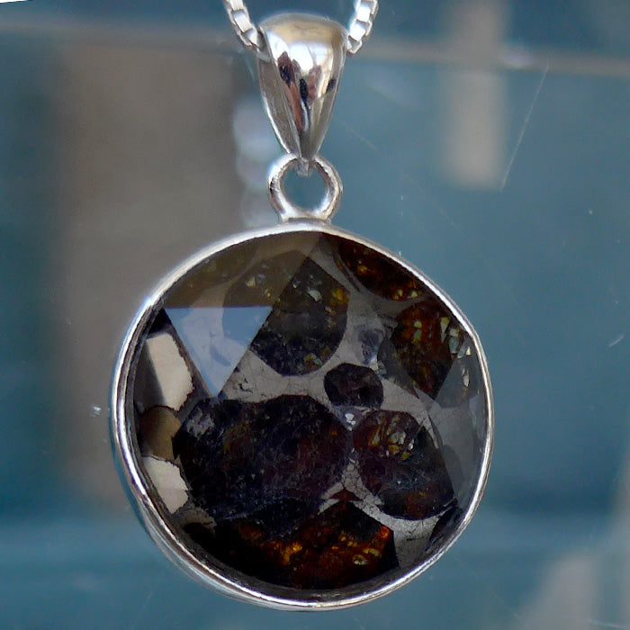Petite Double Sided Pallasite Star of David Pendant