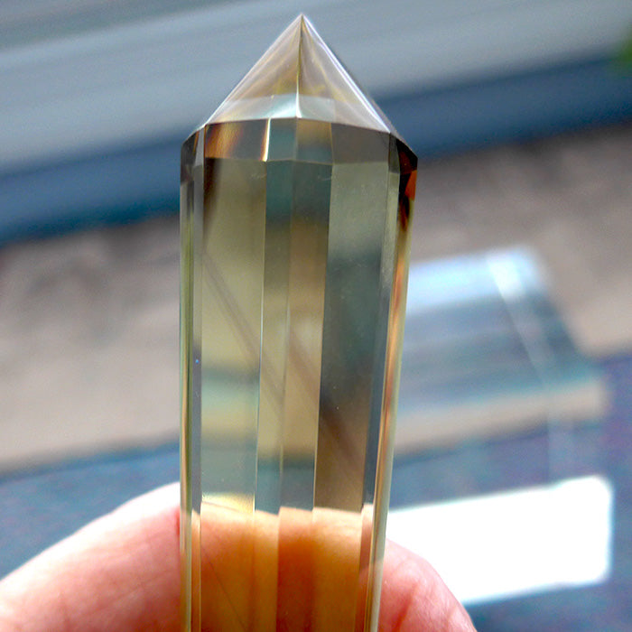 Slim Octagonal Tibetan Citrine Vogel Wand by David Zhuang