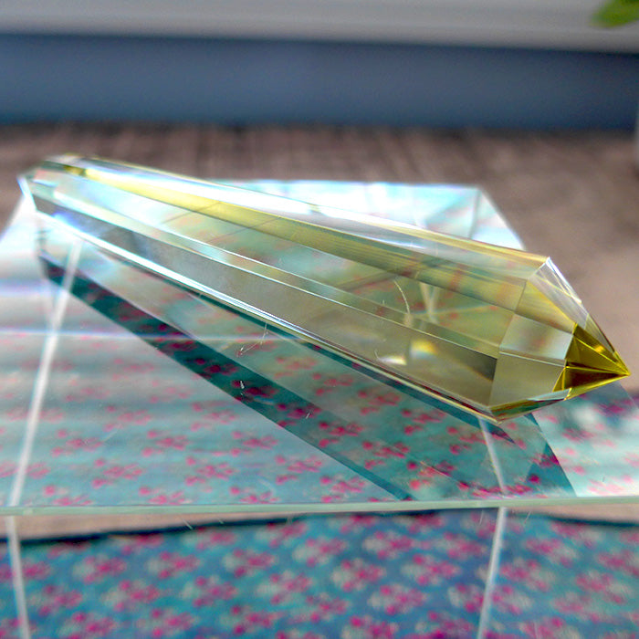 Slim Octagonal Tibetan Citrine Vogel Wand by David Zhuang