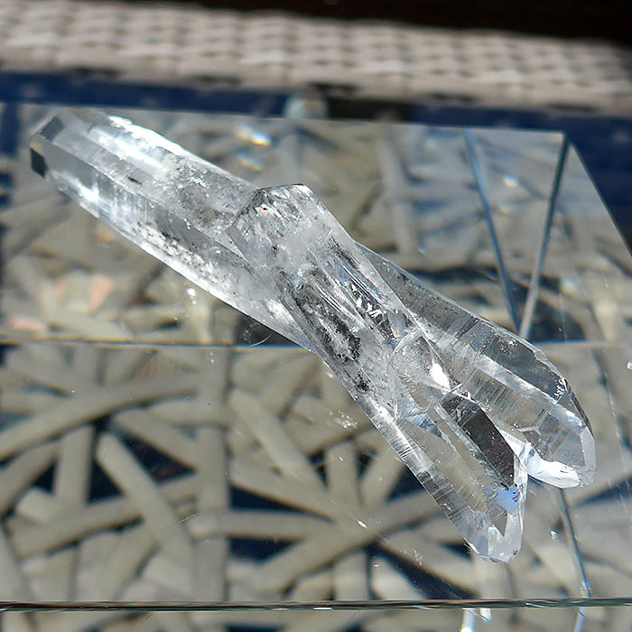 Diamond Pane Tibetan Quartz DT Twin Point with Chlorite