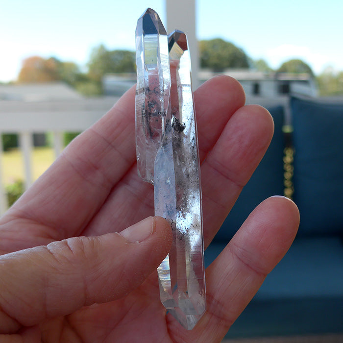 Diamond Pane Tibetan Quartz DT Twin Point with Chlorite